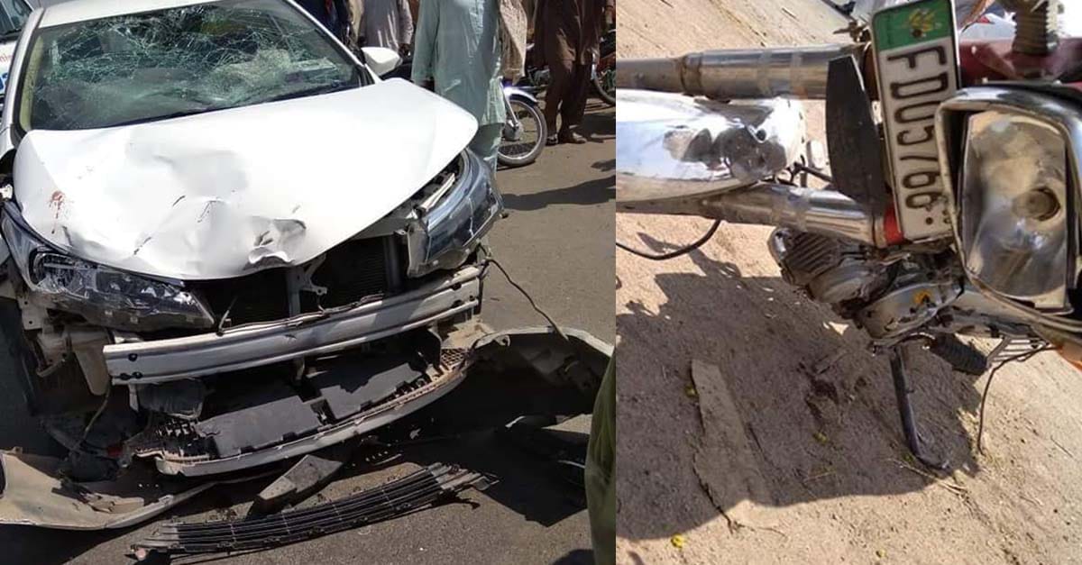 چنیوٹ کار کی موٹر سائیکل کو ٹکر، میاں بیوی جاں بحق